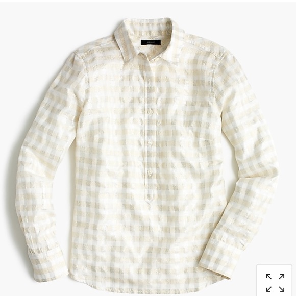 J.crew metallic voille popover, sz 6, NWT - Picture 5 of 6